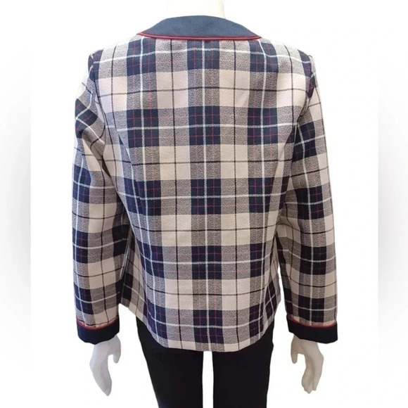 Maison Carroll Vintage Plaid  Blazer Size 14 - Picture 3 of 7